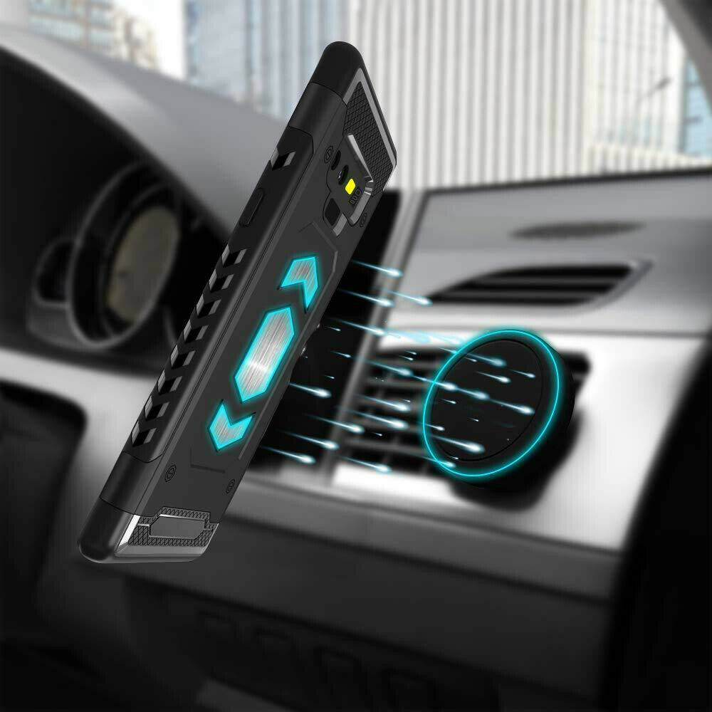 Protectores para celular  para Samsung  Note 9 Funda reforzada con porta tarjeta Negro